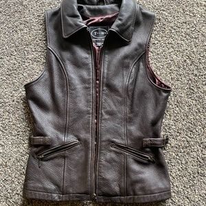Vintage Tannery West Brown Leather Vest